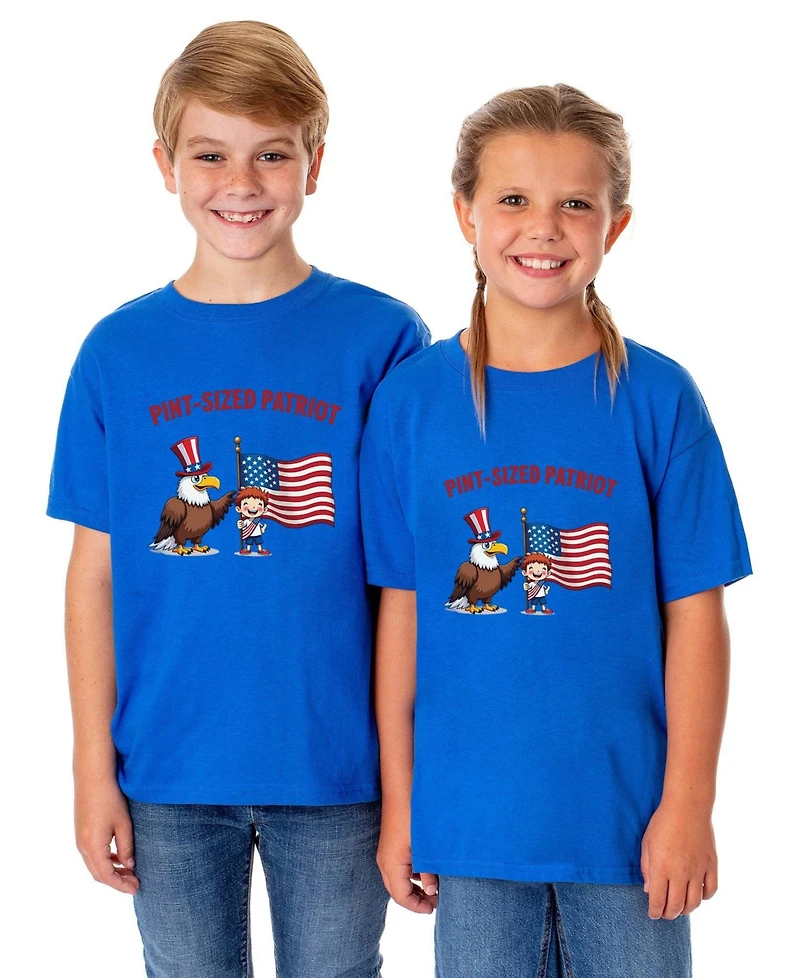Intimo Unisex (Xs-xl) 4th of July Pint-Sized Patriot Kids Funny Short-Sleeve T-Shirt