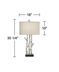 John Timberland White Forest 30 1/4" Tall Faux Birch Tree Large Farmhouse Rustic End Table Lamps Set of 2 Living Room Bedroom