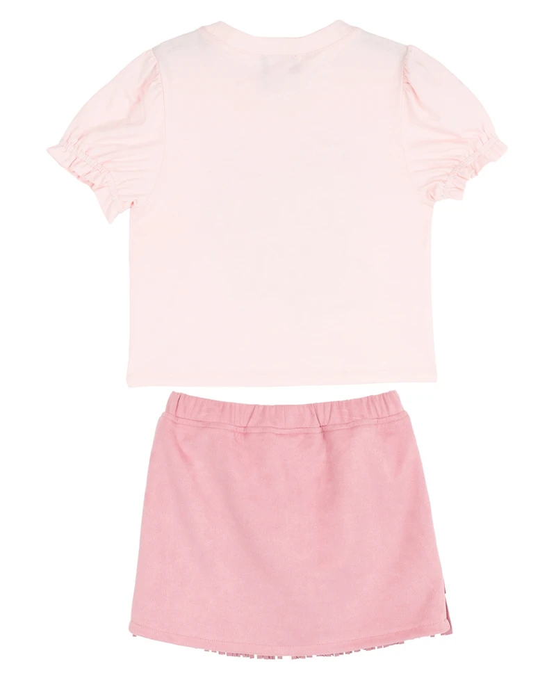 Rare Editions Girls' 2T-6X Knit Top and Suede Fringe Skirt, 2-Piece Set