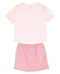 Rare Editions Girls' 2T-6X Knit Top and Suede Fringe Skirt, 2-Piece Set