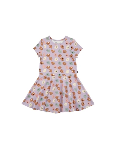 Deux par Deux Girls' (6-12) Short Sleeve Jersey Dress