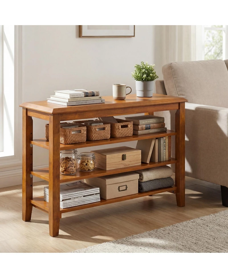 Slickblue Entryway Shoe Bench 3-Tier with Adjustable Storage Shelves