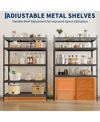 gaomon 2 Pieces Adjustable 36" W x 16" D x 72" H Heavy Duty 5 Tier Metal Shelves for Garage Kitchen Pantry Warehouse Basement Storage