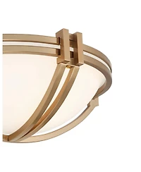 Possini Euro Design Deco Modern Wall Light Sconces Set of 2 Soft Gold Hardwire 13 3/4" Fixture Marbleized Glass for Bedroom Vanity