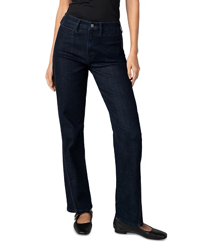 Liverpool Los Angeles Women's Side Stitch Detail Mid-Rise Straight Jeans
