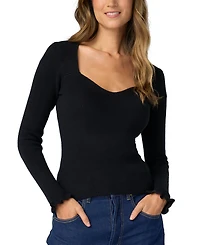 Liverpool Los Angeles Women's Long-Sleeve Sweetheart Neck Sweater