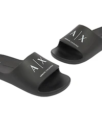 A|X Armani Exchange Men's Corporate Logo Bubble Slide Sandals