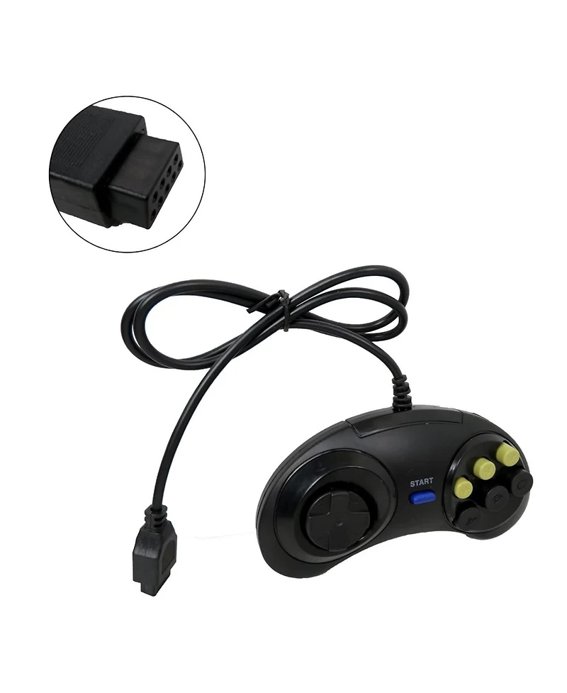 ECHTPeak 2-peaces Game Controller, 6-Button Arcade Pad, Ergonomic Design Game Controller, For Sega Genesis