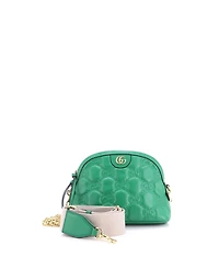 Pre-Owned Gucci Small Dome Chain Zip Shoulder Bag Gg Matelasse Leather