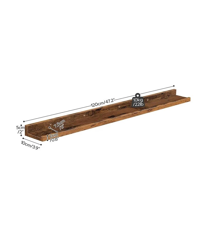 Slickblue Set of 3 Hanging Shelves Wall Mounted Storage Shelves