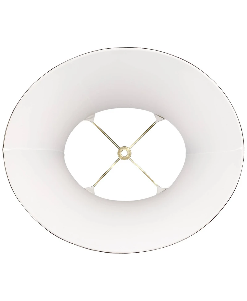 Springcrest Set of 2 Oval Lamp Shades Deep at Bottom 10.5" High Spider Harp Finial