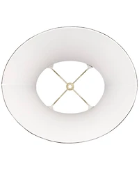 Springcrest Set of 2 Oval Lamp Shades Deep at Bottom 10.5" High Spider Harp Finial
