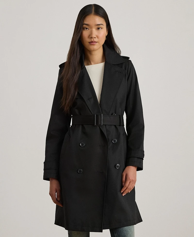 Lauren Ralph Womens Double-Breasted Belted Trench Coat