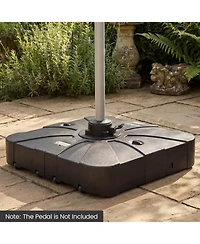 Costway 375 Lbs Outdoor Cantilever Umbrella Base with Wheels for Garden Deck Poolside