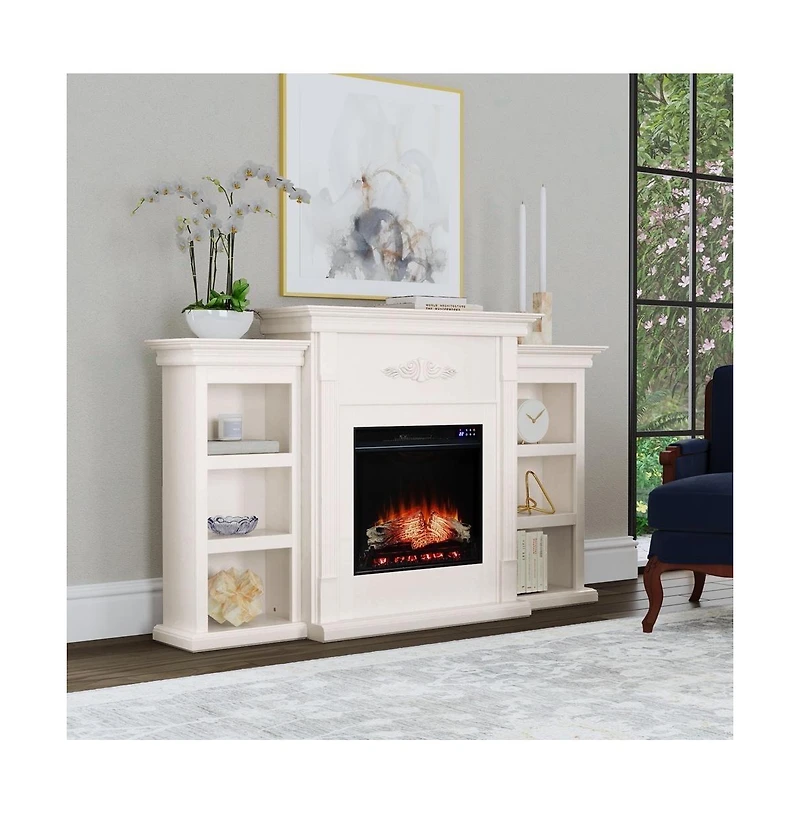Augusta Home Tennyson Electric Bookcase Fireplace