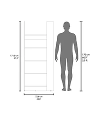Fm Furniture Doney Park 5-Shelf Open Bookcase, Contemporary Design for Display and Storage