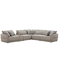 Evandro 6-Piece L-Shaped Sectional Sofa Set (Laf Chair, Raf 2 Armless Corner, Console), Macy's Exclusive