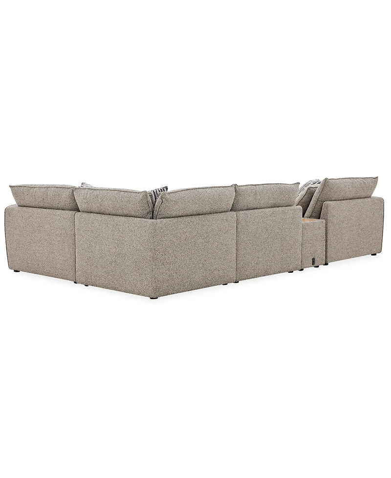 Evandro 5-Piece L-Shaped Sectional Set (Laf Chair, Raf Armless Corner & Console), Macy's Exclusive