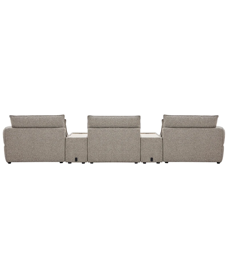 Evandro 5-Piece Sofa Set (Laf Chair, Raf Armless Chair & 2 Console), Macy's Exclusive