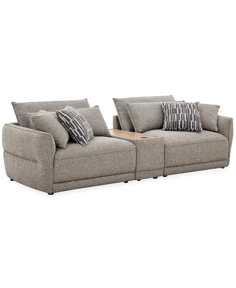 Evandro 3-Piece Sofa with Console Set (Laf Chair, Raf Chair & Console), Macy's Exclusive