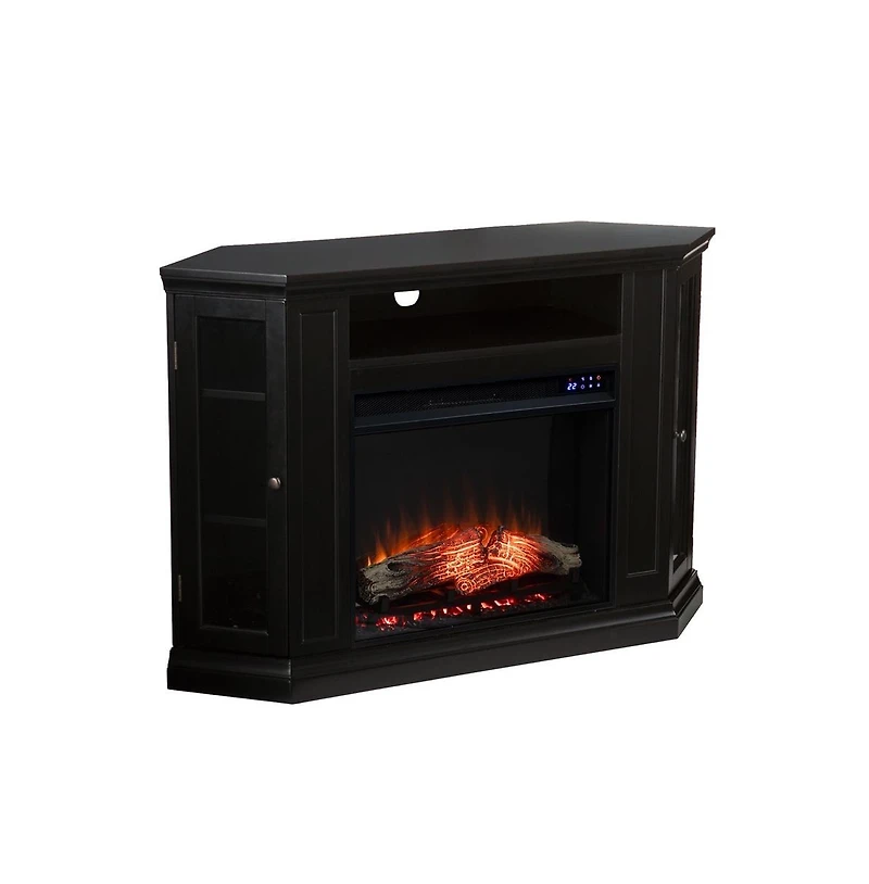 Augusta Home Claremont Electric Corner Touch Screen Fireplace Storage