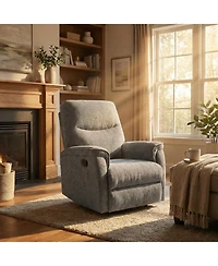 gaomon Swivel Rocker Recliner Chair, Nursery Rocker Recline Chair, Manual Chenille Reclining Armchair with 38.6" Seat, 350 Lb Capacity