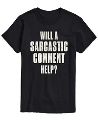 Airwaves Men's Sarcastic Comment Help Short-Sleeve Graphic T-Shirt