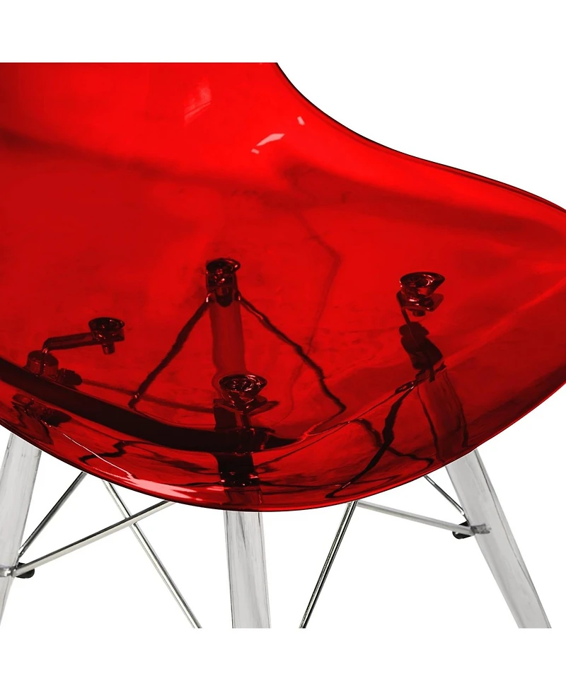 LeisureMod Dover Molded Side Chair with Acrylic Base, Set of 4