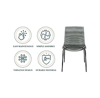 LeisureMod Astor Water Ripple Design Dining Chair Set of 4