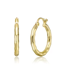 Twisted Hoop Earrings in White Gold Plated or 14K Gold Plated