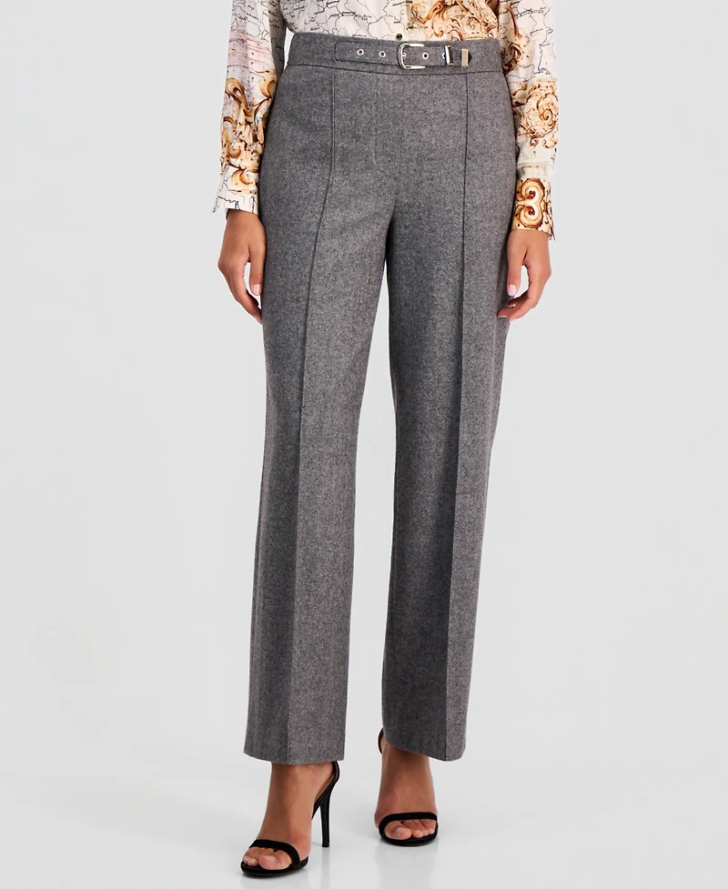 Elie Tahari Women's Brenda Wide-Leg High-Waisted Wool-Blend Pants