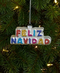 Holiday Lane Feliz Navidad Word Plate Ornament, Macy's Exclusive