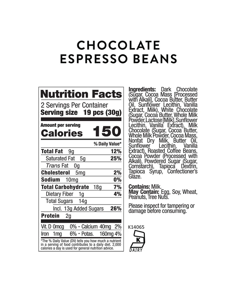 Sugarfina Caffe Luxxe Chocolate Espresso Beans Mini Coffee Cup Kit