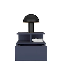 Fm Furniture Lee Ju Floating Nightstand, 1 Drawer, Open Shelf, Wall Mounted Design