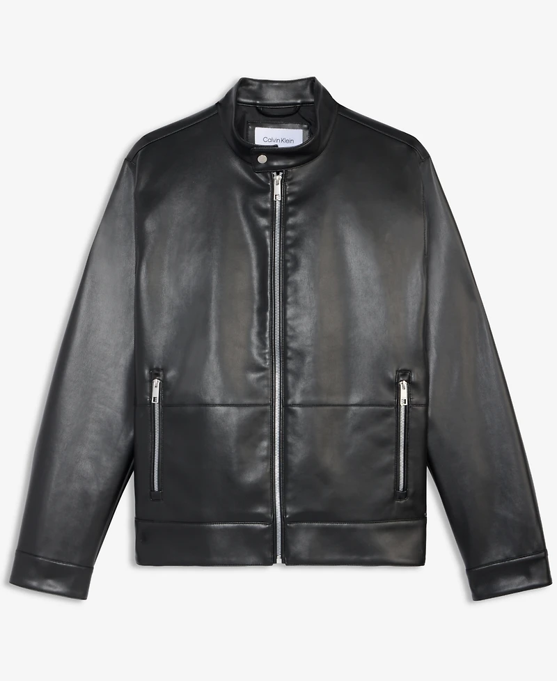Calvin Klein Men's Leather Moto Jacket