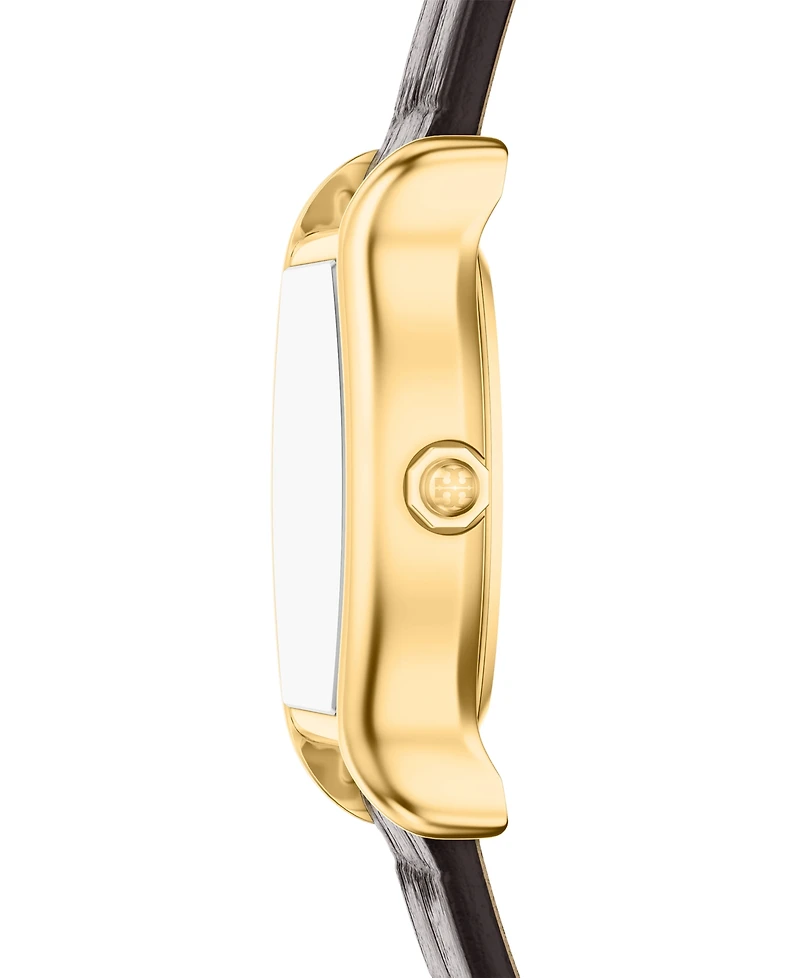 Tory Burch Women's Small Eleanor Curve Brown Leather Watch 24mm