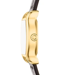 Tory Burch Women's Small Eleanor Curve Brown Leather Watch 24mm