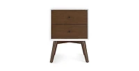 Lucky One 23.6" Width Solid Wood Mid Century Nightstand with 2-Drawer
