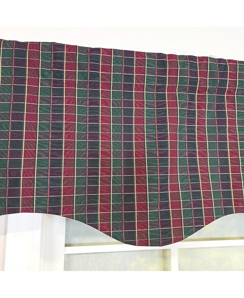 Rlf Home Tiffany Check Regal Window Valance 100% Cotton Lined Rod Pocket