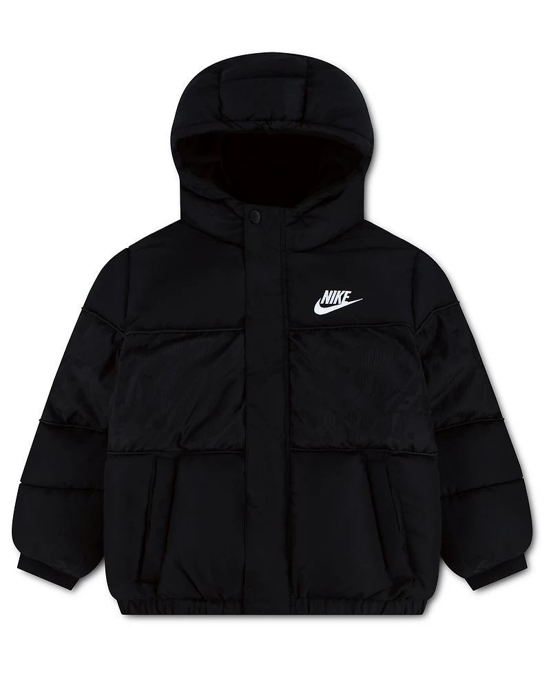 Nike Boys' 4-7 Jacquard Logo Mixed Media Puffer Jacket