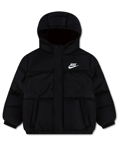 Nike Boys' 4-7 Jacquard Logo Mixed Media Puffer Jacket