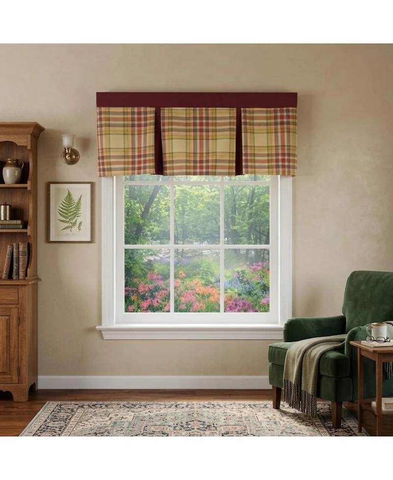 Rlf Home Syon Park Pleated Window Valance Cotton Rod Pocket