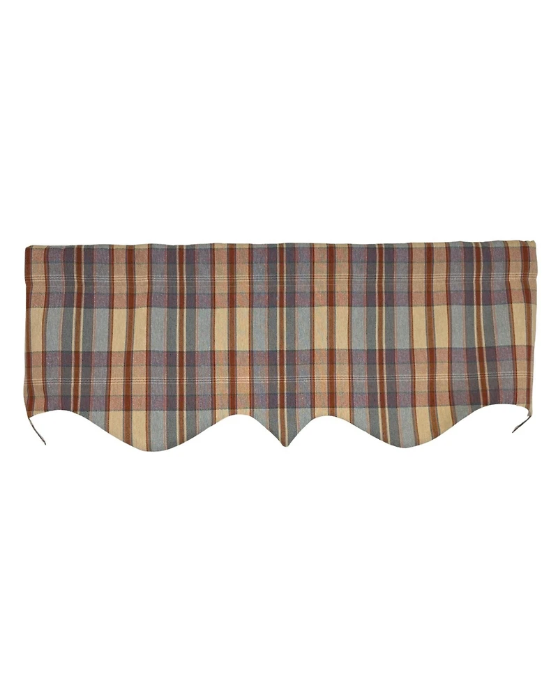 Rlf Home Tartan Plaid Regal Window Valance 100% Cotton Lined Rod Pocket