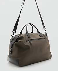 Mango Men's Leather Details Bowling Bag