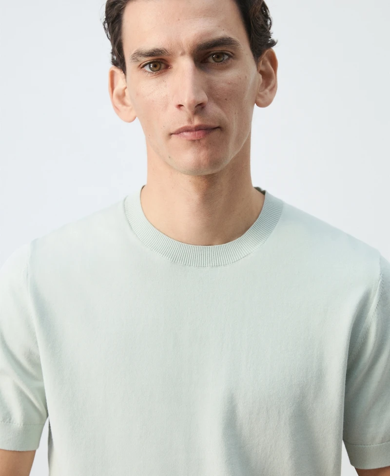 Mango Men's Cotton Fine-Knit T-Shirt