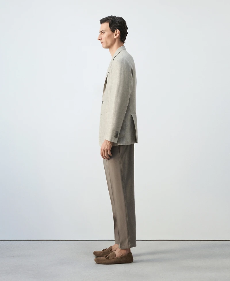 Mango Men's Slim-Fit Linen Blazer