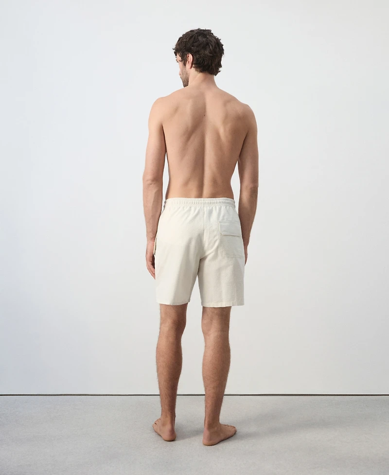 Mango Men's Seersucker Striped Swimsuit