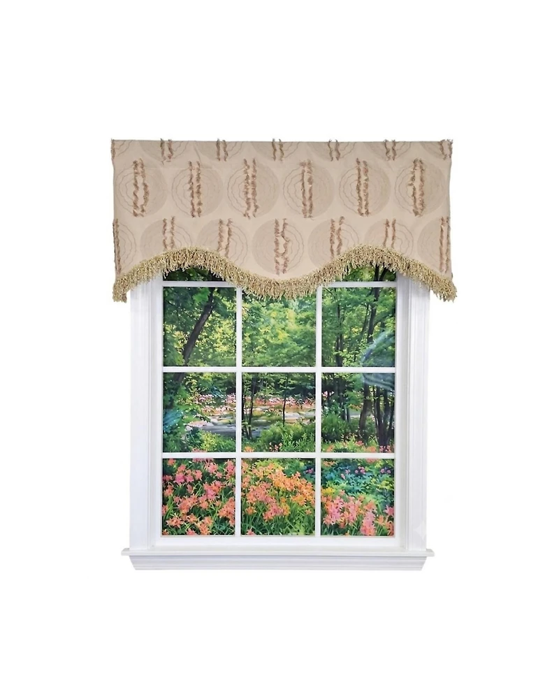 Rlf Home Shaggy Trimmed Cornice Window Valance 100% Cotton Lined Rod Pocket