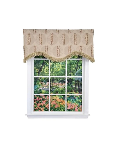 Rlf Home Shaggy Trimmed Cornice Window Valance 100% Cotton Lined Rod Pocket