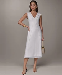 Donna Karan New York Women's Sleeveless V-Neck Midi Dress